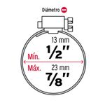Abrazadera de Acero Inoxidable Reforzada No. 7 1/2 a 7/8 Plg 2 Pzas