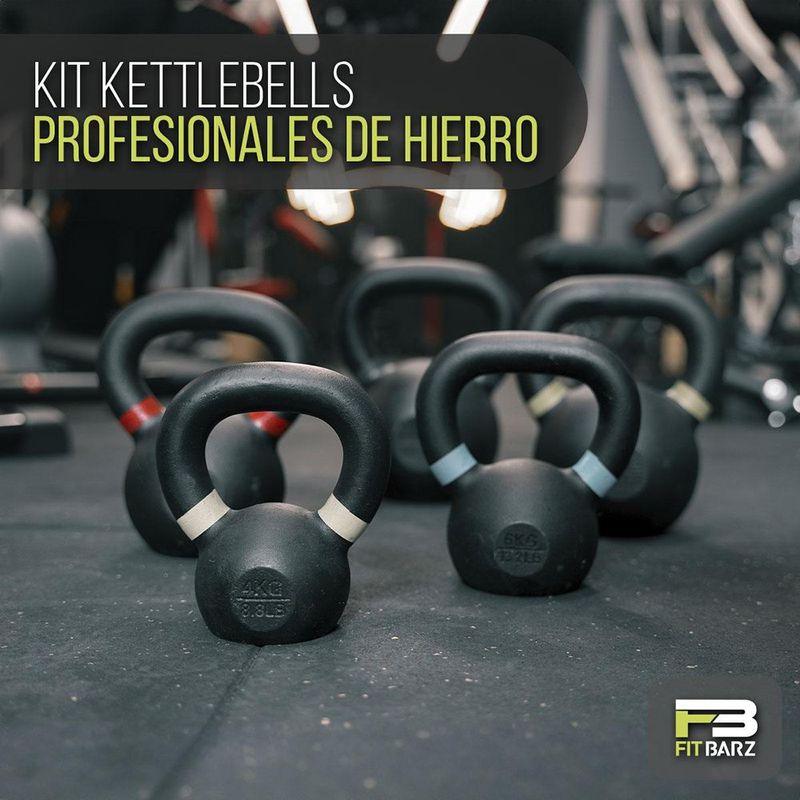 Kettlebell de Hierro de 4 kg para Entrenamiento Funcional, Fuerza y Cardio