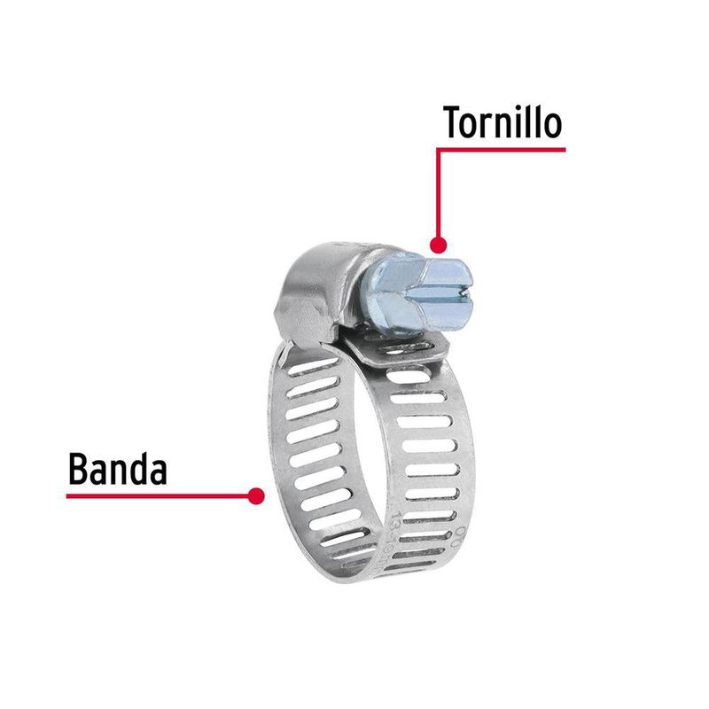 Set de 2 Abrazaderas de Acero Inoxidable 1/2 Plg