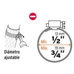 Set de 4 Abrazaderas de Acero Inoxidable de 1/2 a 3/4 Plg