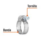 Set de 4 Abrazaderas de Acero Inoxidable de 1/2 a 3/4 Plg