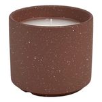 Vela Decorativa con Base de Cerámica Marrón Oscuro