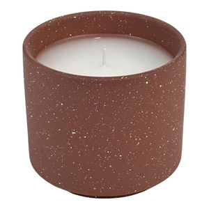 Vela Decorativa con Base de Cerámica Marrón Oscuro