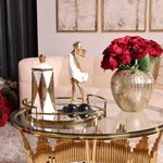 Florero Alto de Vidrio Tipo Huevo Texturizado