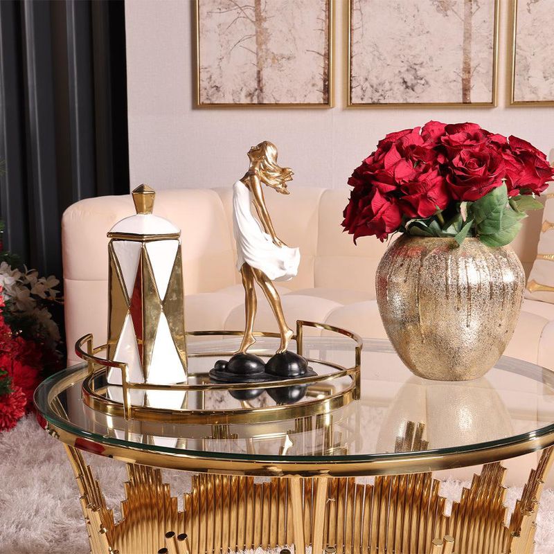 Florero Alto de Vidrio Tipo Huevo Texturizado