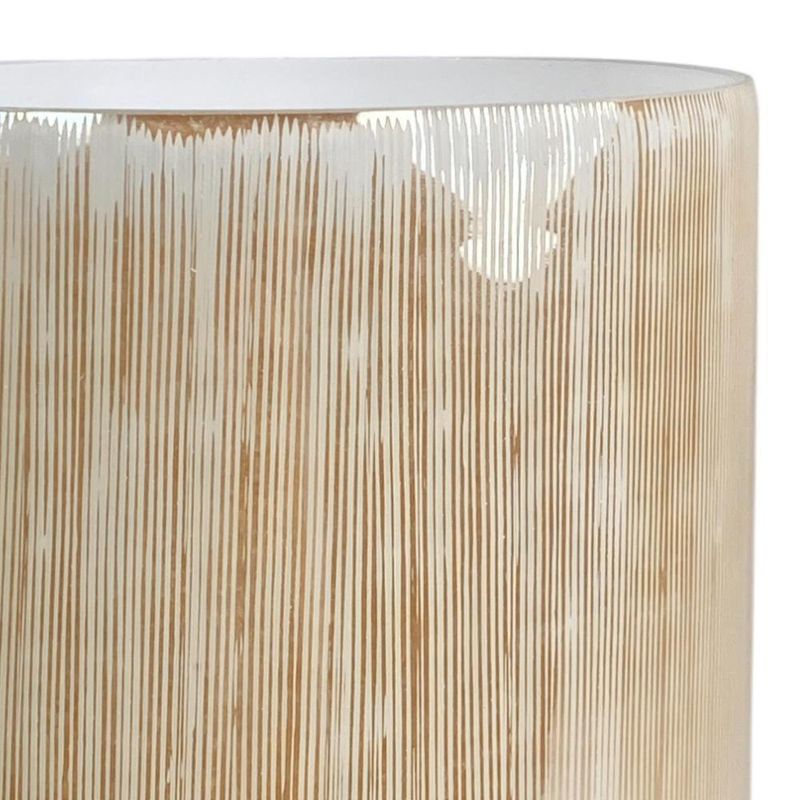 Florero Bajo de Vidrio Cilíndrico Tornasol Dorado