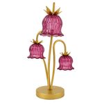 Lámpara de Flores Rosa y Dorado