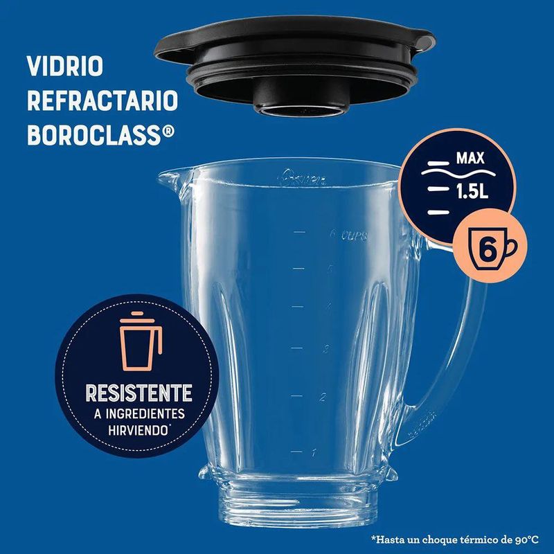 Licuadora Negra con Vaso de Vidrio 2 Velocidades