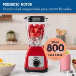 Licuadora Roja con Vaso de Vidrio 2 Velocidades