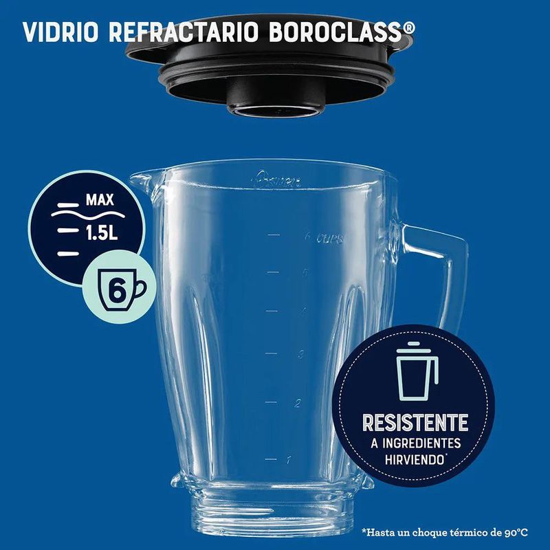 Licuadora Negra Jarra de Vidrio 700 W