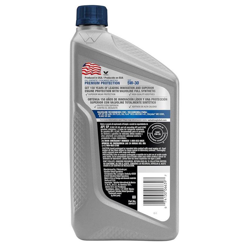 Aceite de Motor SAE 5W30 Sintético 946 Ml