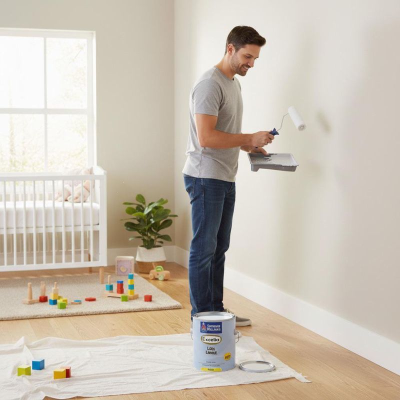 Pintura Excello Lavable Extra Blanco Mate 1/4 Gal