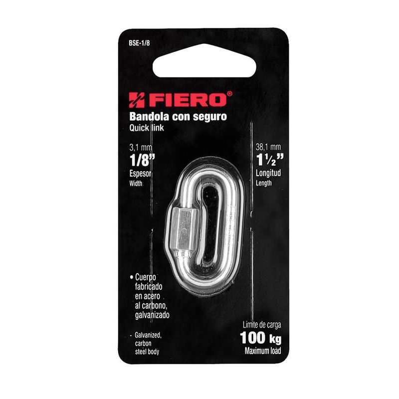 Bandola de Acero de 1/8 plg con Seguro