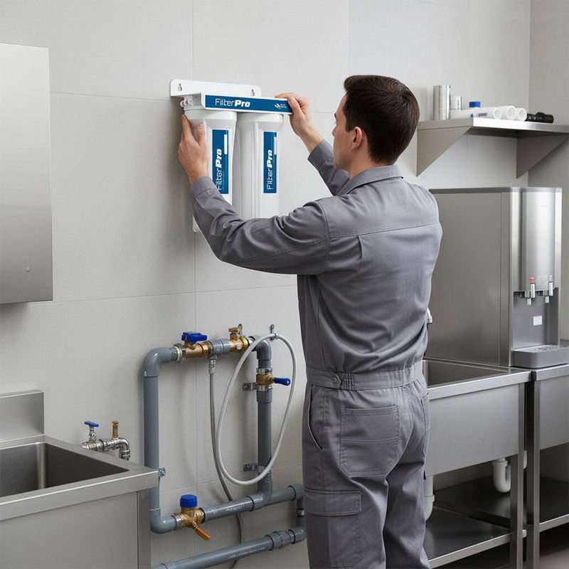 Filtro Doble con Grifo y Soporte