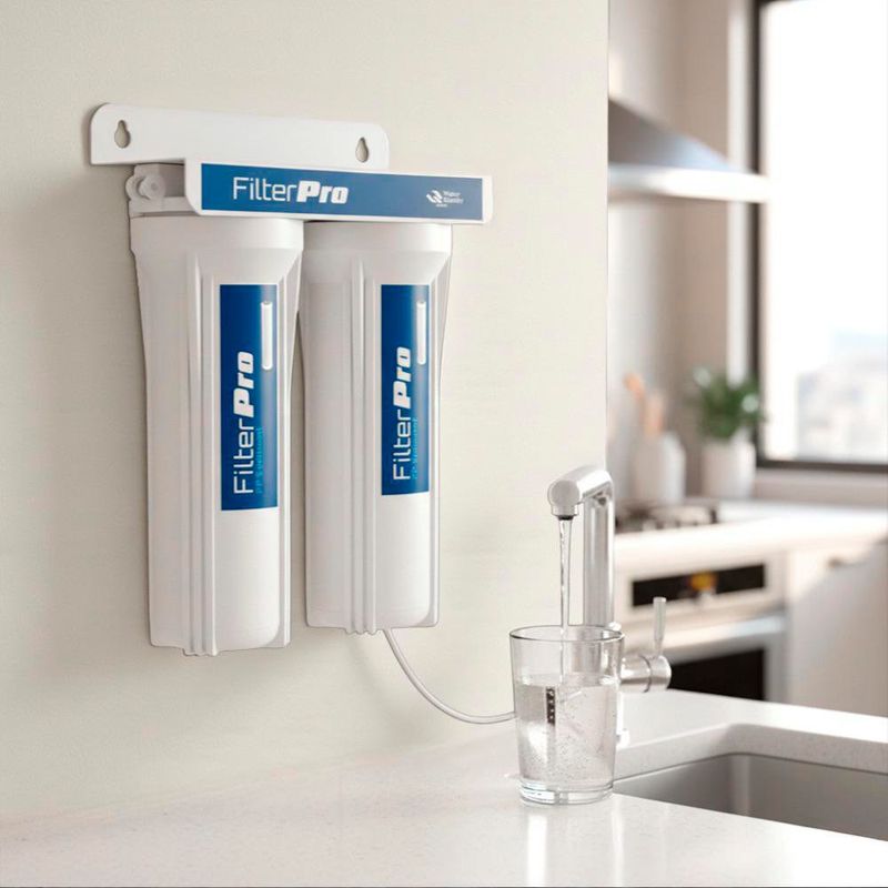 Filtro Doble con Grifo y Soporte