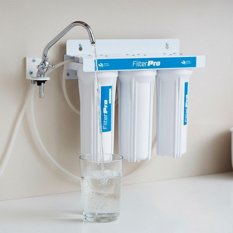 Filtro de Agua Triple con Grifo y Soporte