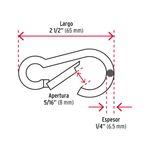 Bandola Tipo Mosquetón para Sujeción de 1/4 Plg