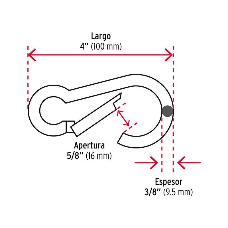 Bandola Tipo Mosquetón de 3/8 Plg