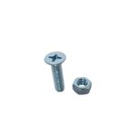 Set de 6 Tornillos Tipo Estufa Cabeza Phillips con Tuerca de 1/4 x 1 Plg