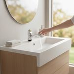 Grifo para Lavamanos Agua Fría Cuello Corto Modelo Geo Cromo