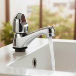 Grifo para Lavamanos Agua Fría Cuello Corto Modelo Geo Cromo