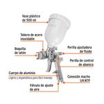 Pistola Neumática de Gravedad Vaso de Plástico 1.4 mm