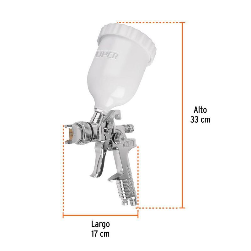 Pistola Neumática de Gravedad Vaso de Plástico 1.4 mm