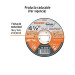 Disco Abrasivo para Corte de Metal 4 1/2 x 1/16 plg