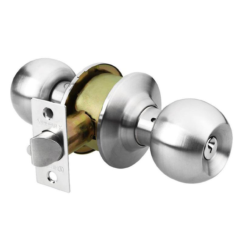 Cerradura Tipo Esfera Para Dormitorio Cromo Mate - Hermex