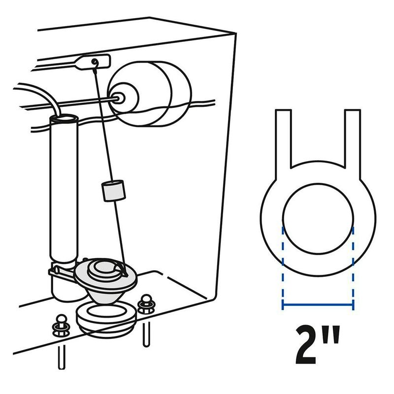 Sapo para Inodoro 2 Plg de Silicona Roja con Cadena de Acero Inoxidable