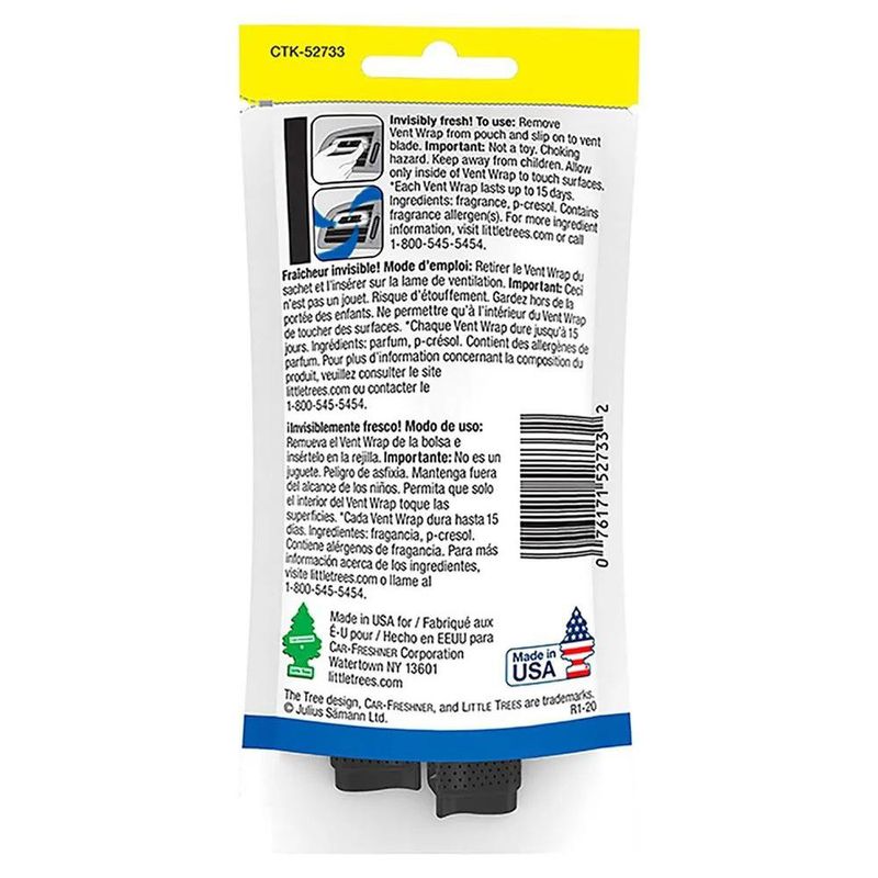 Set de 4 Aromatizantes para Auto con Aroma a Auto Nuevo