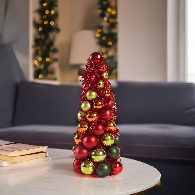 Árbol de Mesa con Esferas Multicolores 32 cm