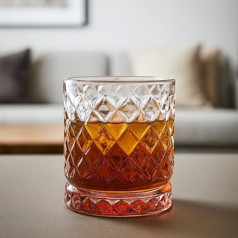 Vaso Whiskey Karmen Rojo de Vidrio