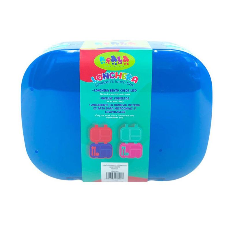 Lonchera Bento con Cubiertos Azul y Celeste