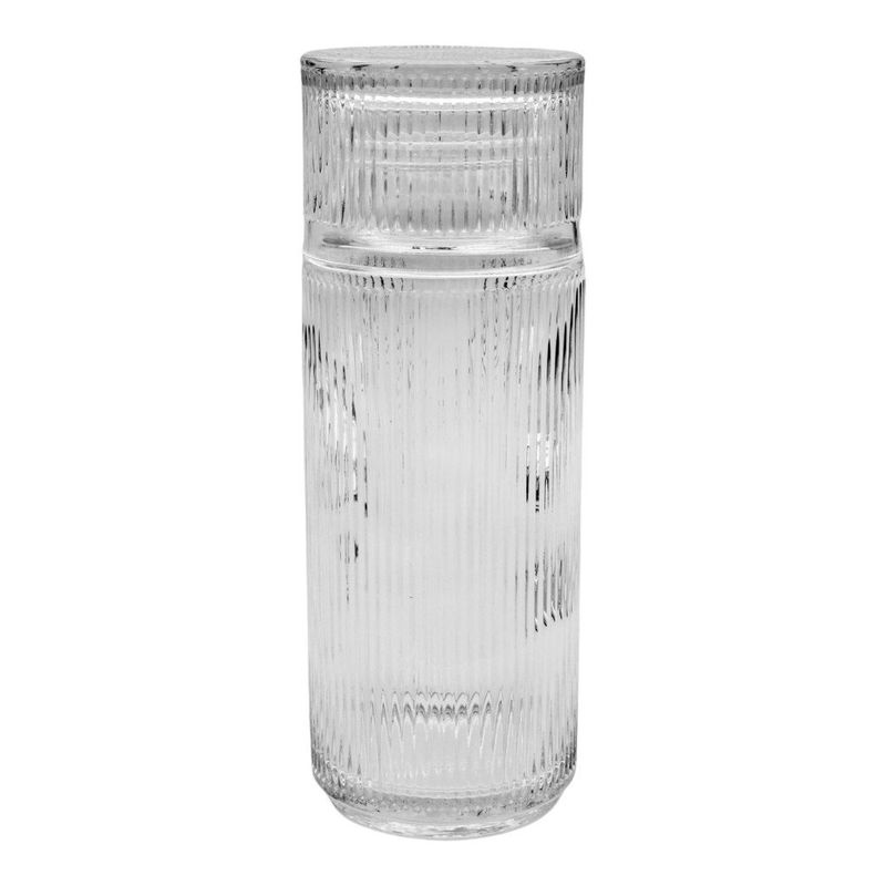 Botella con Vaso de Vidrio