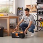 Caja para Herramientas con Compartimentos 14 plg Color Naranja