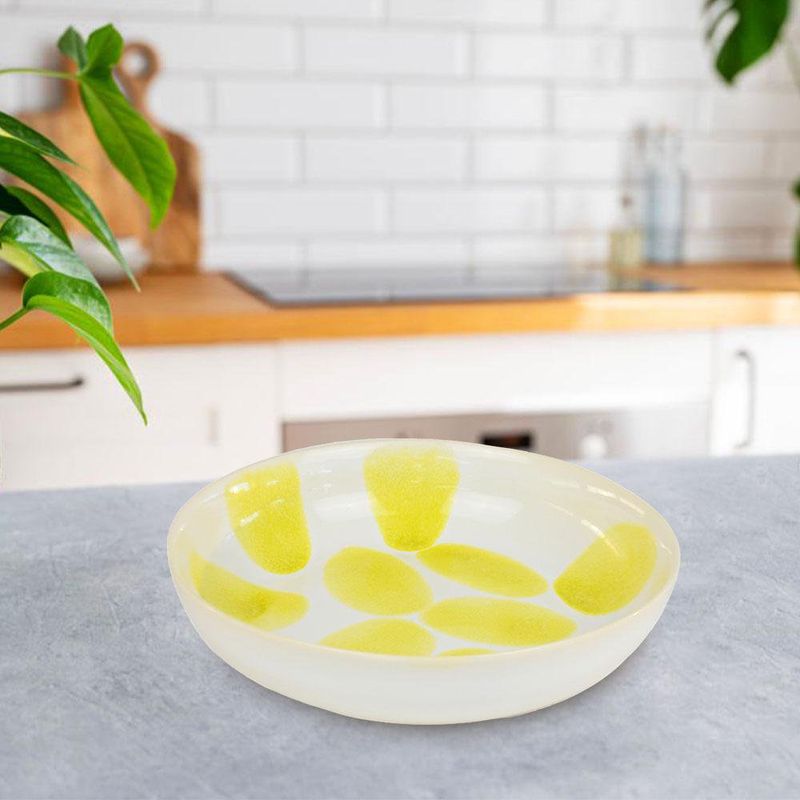 Plato para Pasta Lollipop Amarillo y Blanco