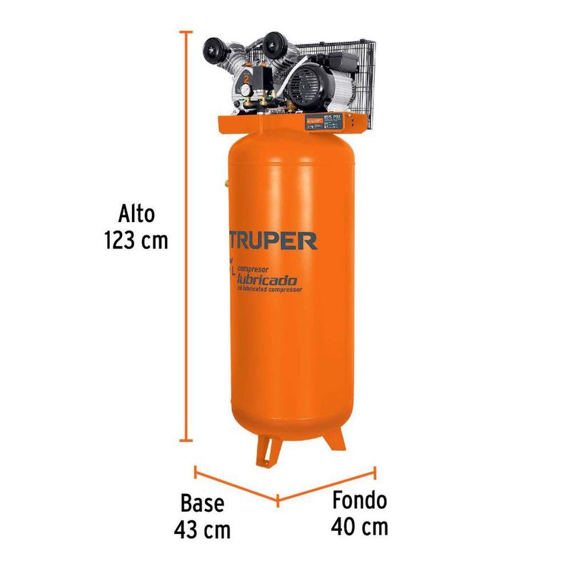 Compresor Vertical Lubricado de 240 Litros 4 Hp 220 V