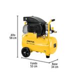 Kit Compresor Horizontal de 20 Litros 2.5 Hp, Manguera y Pistola