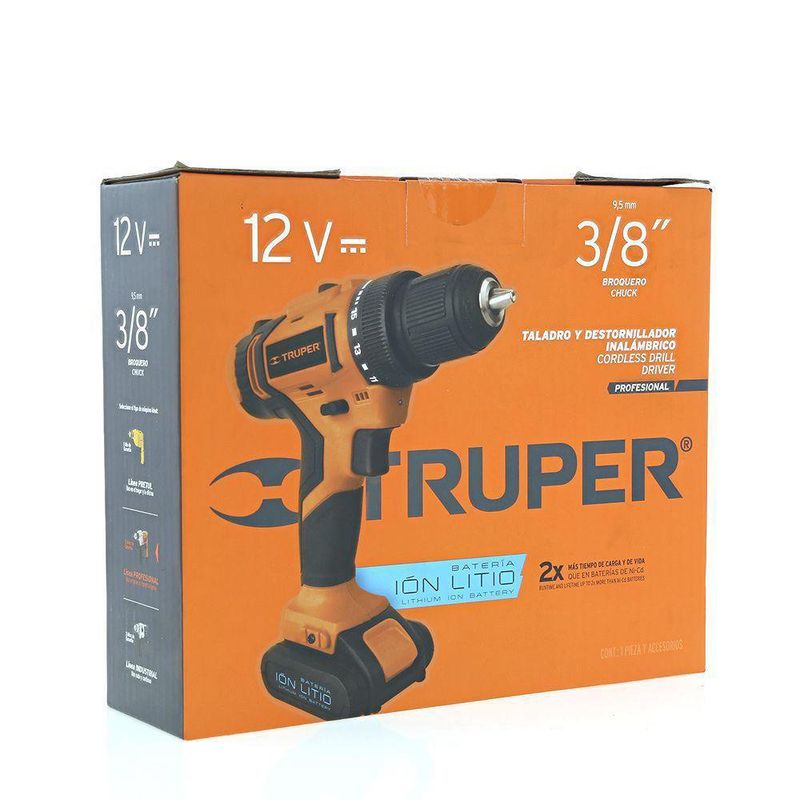 Taladro Inalámbrico Profesional 12 V de 3/8 Plg