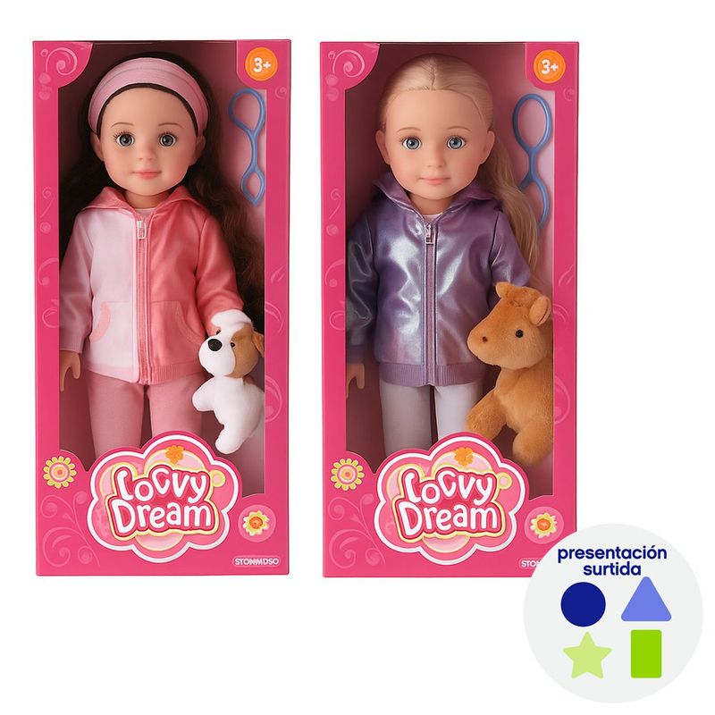 Muñeca de Moda con Mascota 18 Plg - Diseños Surtidos