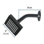 Regadera Cuadrada con Brazo Abs Negro Mate 4 Plg - Foset
