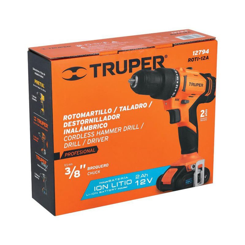 Rotomartillo Inalámbrico 12 V de 3/8 Plg