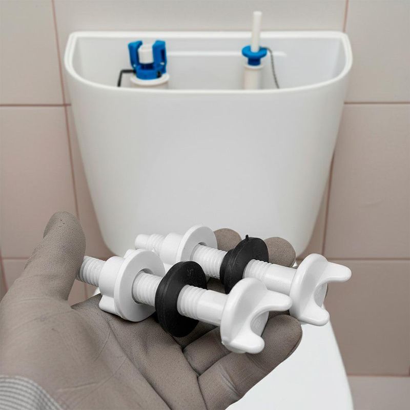 Tornillos Plásticos para Tapadera de Inodoro con Empaques