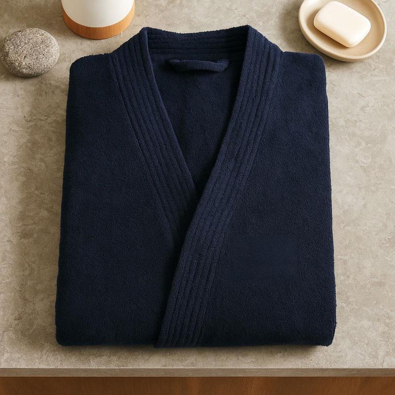 Bata de Baño Unisex Azul Marino Grande