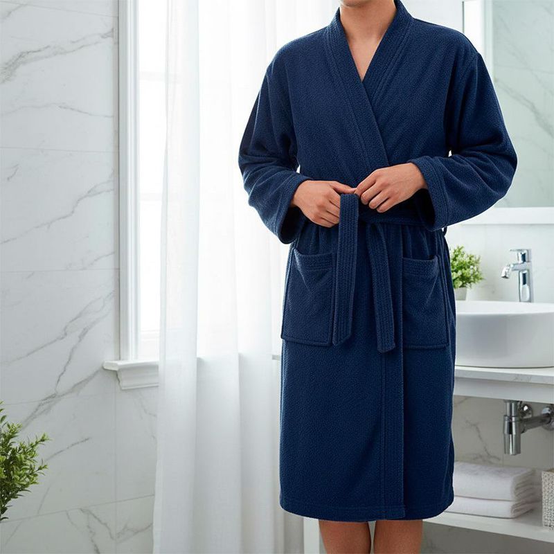 Bata de Baño Unisex Azul Marino Grande