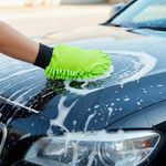 Guante de Microfibra Verde Tipo Chenilla para Lavado y Secado