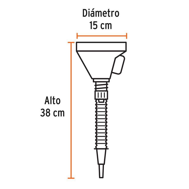 Embudo Plástico Flexible con Filtro 5