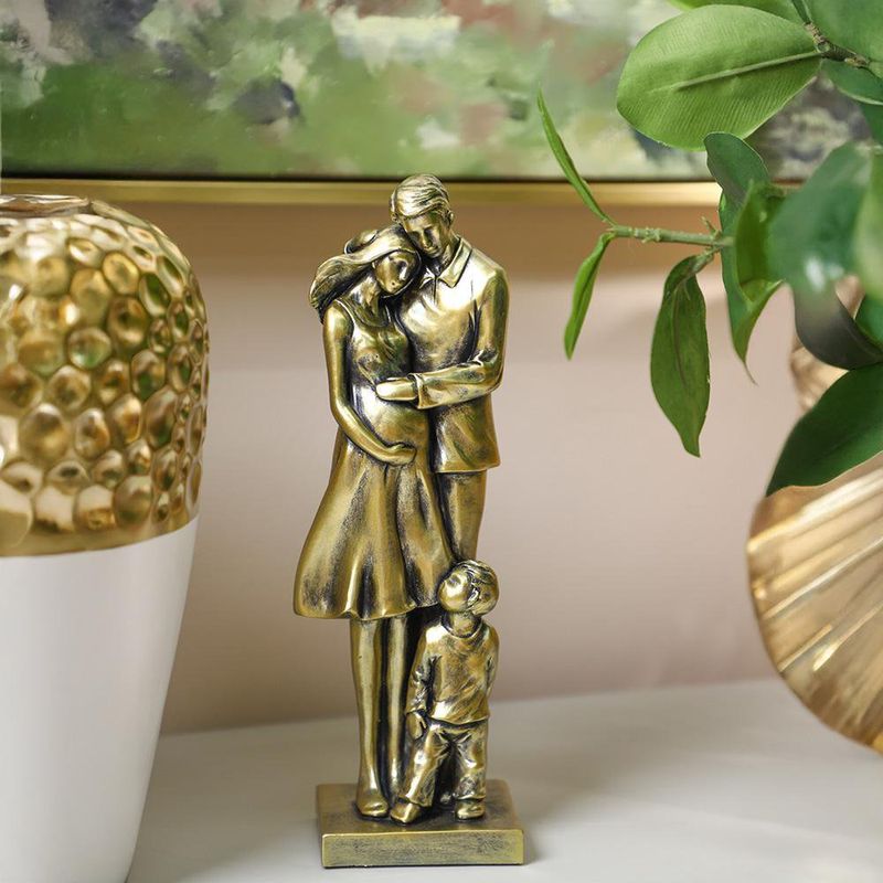 Figura Decorativa Familia Dorada