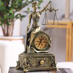 Figura Decorativa Dama de la Justicia con Reloj